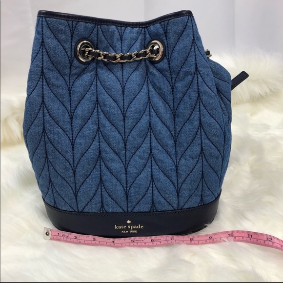 NWT Kate Spade Quilted Denim Backpack - Picture 4 of 7